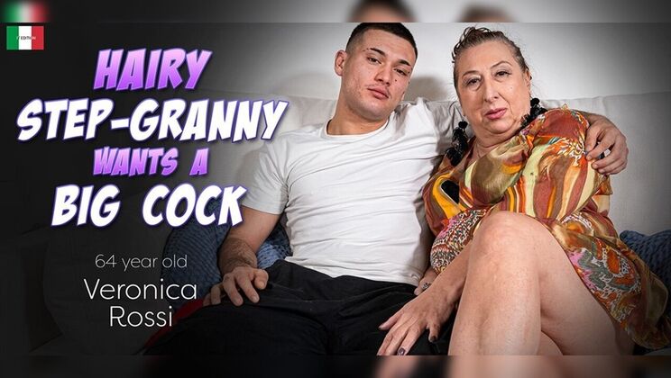 Step-Grandma Veronica Rossi Loves Blowjob and Missionary with Young Guy