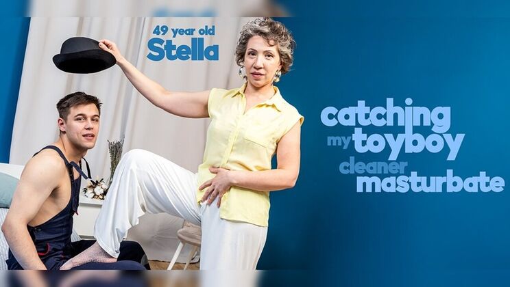 [Mature.nl] - Older woman in sheer lingerie catches toyboy, gets her clit licked then fucks.