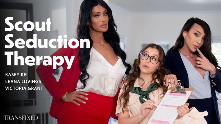 [Transfixed] - Interracial Threesome: Scout Therapy with Big Natural Tits - Kasey Kei - Leana Lovings - Victoria Grant