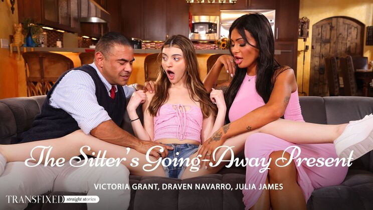 [Transfixed] - Brunette Latina Sitter Gets Shaved Pussy Licking & Anal - Draven Navarro - Julia James - Victoria Grant