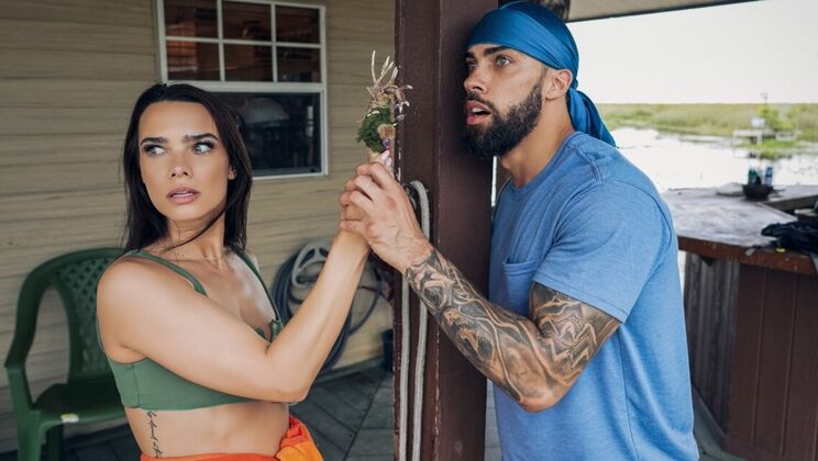 [DigitalPlayground] - Athletic caucasian girls swamped by muscular man indoors - Lucy Foxx - James Angel - Ivy Ireland