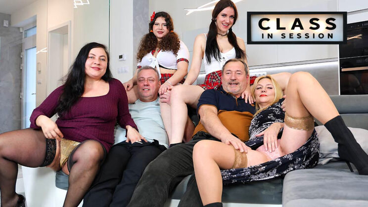 [GrandparentsX] - Orgy Part 1: Long Hair Beauties in Lingerie Fuck Teachers - Lucas Knight - Mya Evans - Martin Bobes - Christina Santes - Melani Mendes - Rosie Smile