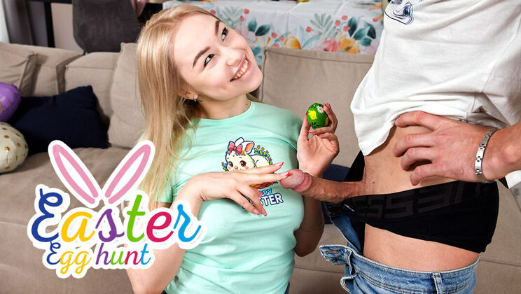 [ClubSweethearts] - Shaved Blonde Teen Sara Bork - Easter Blowjob & Handjob - Sara Bork - Aleks Sam