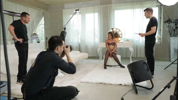 Desire Snared: Lingerie Four-Way with Rubber