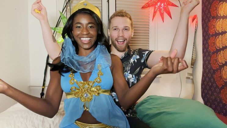 Genie In A Mocha: Hetero Couple Passionate Fuck