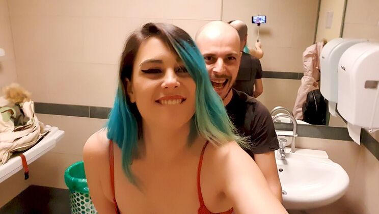 Sukii & Nen Public Bathroom Fuck