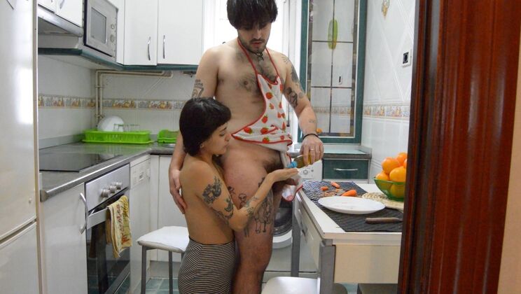 POV Handjob in the Kitchen With Hairy Xochipilli