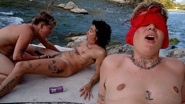 Riverbank Masturbation: Elios & Klou Oral and Fingering