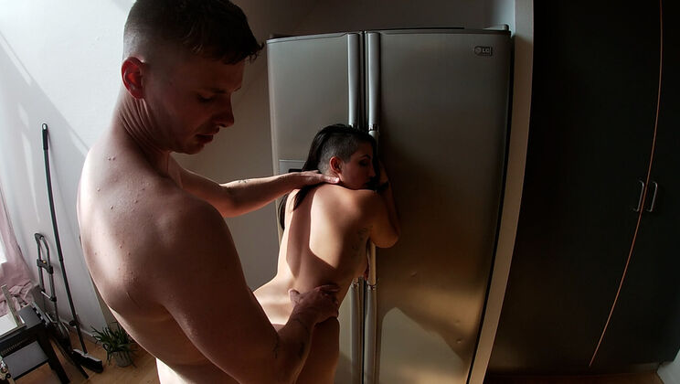 Spanking and Doggy in the Kitchen