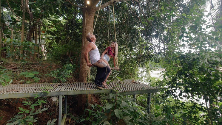 Anal on a Swing Outdoors by the River